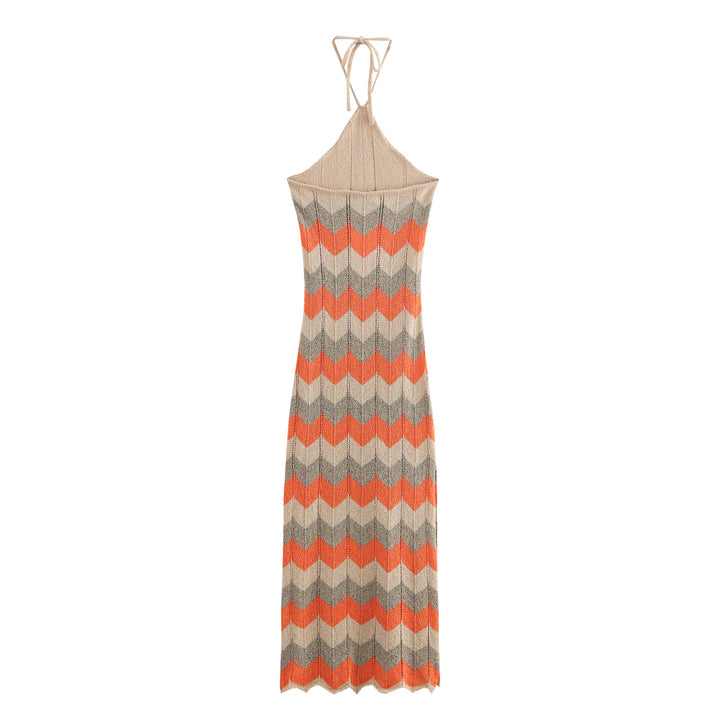 Maxi dress for women with a refined zigzag pattern Lune London