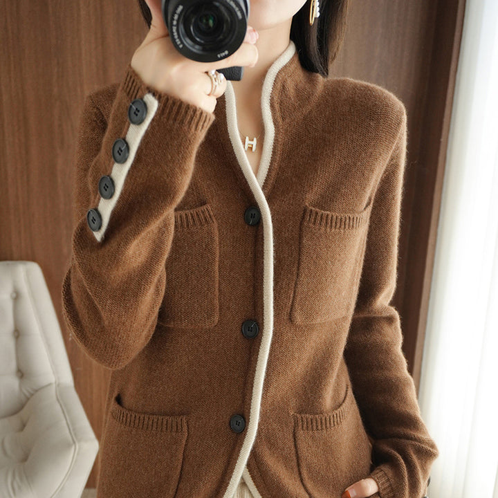 Wool knit jacket for women with high-quality wool and practical pockets Lune London