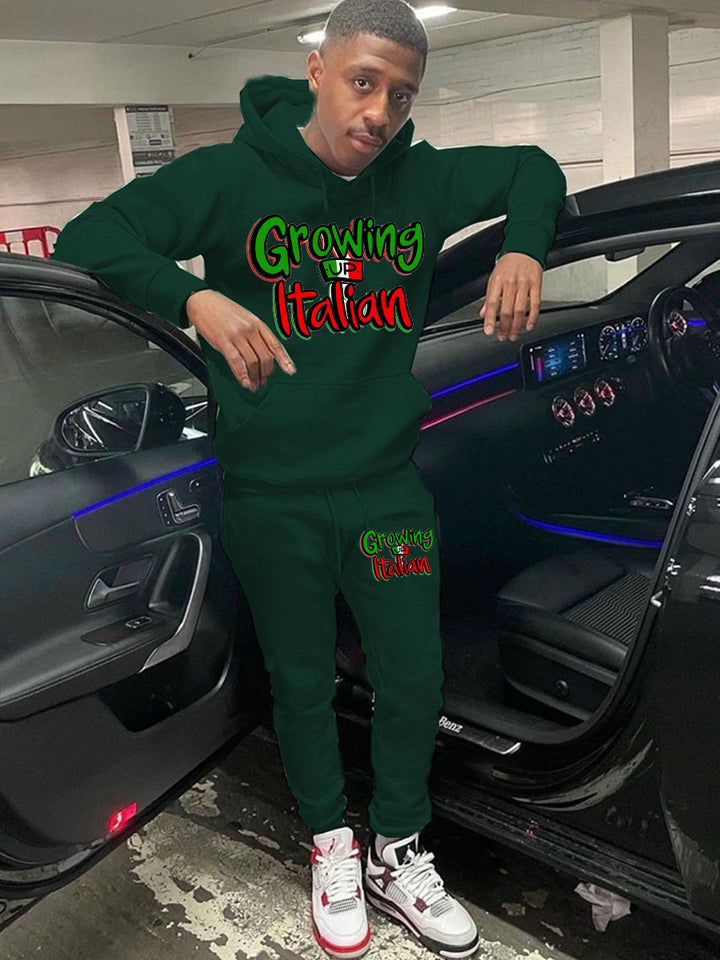 Men's sweatshirt and joggers set with catchy inscription Lune London