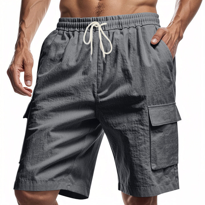 Casual cargo shorts for men with elastic waistband and practical side pockets Lune London