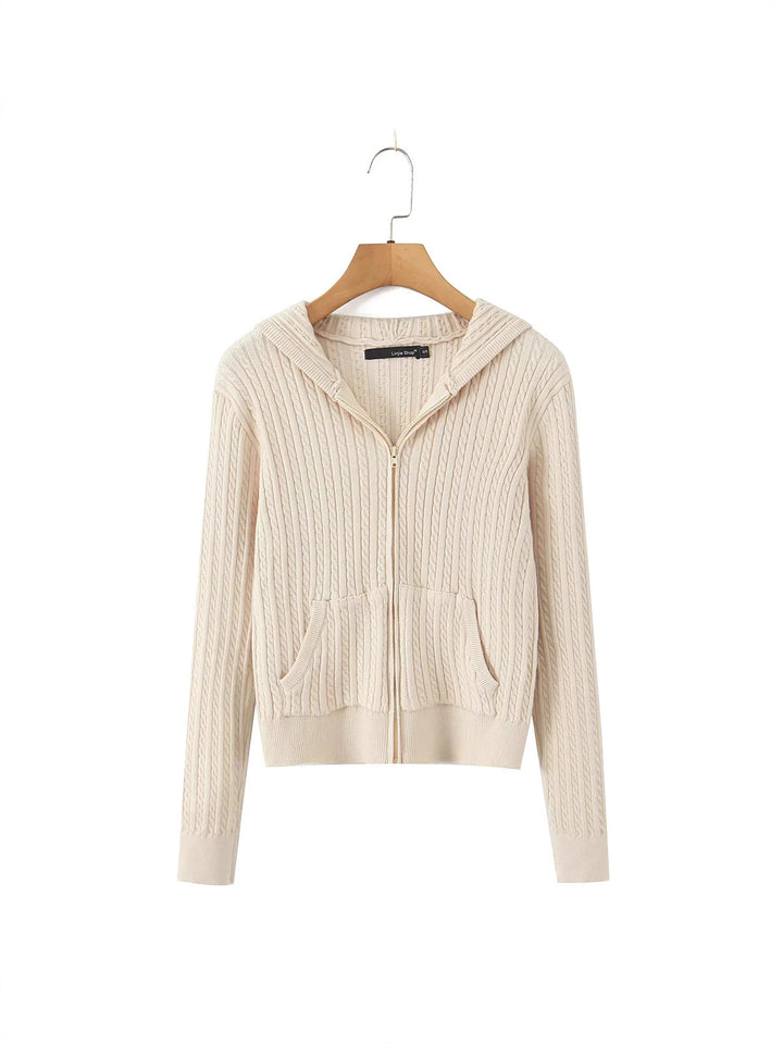 Leisure hoodie for women with structured surface finish and practical pockets Lune London