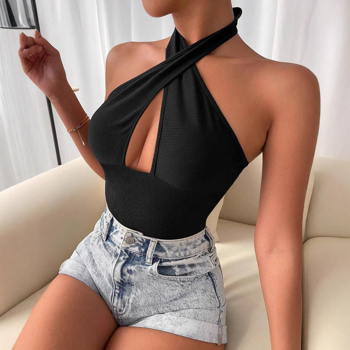 Body for women with deep V-neck and crossed design Chic & Stil