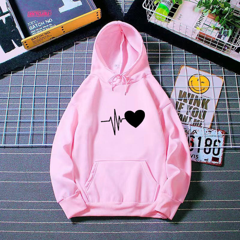 Women's hoodie with heartbeat motif Chic & Stil