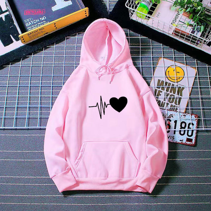 Women's hoodie with heartbeat motif Chic & Stil