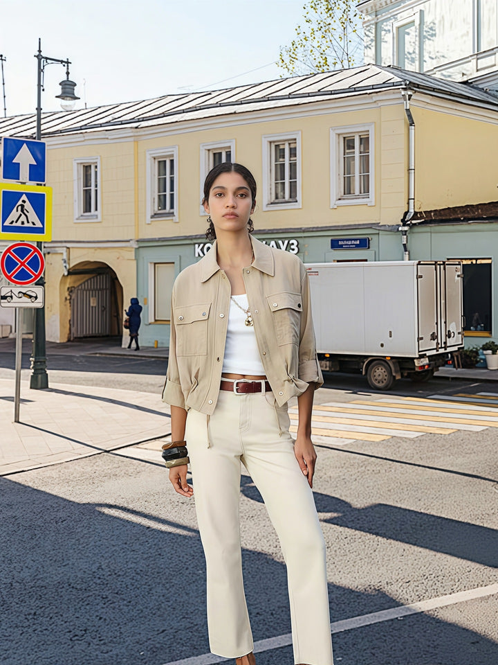 Women oversized lightweight jacket with practical pockets Lune London