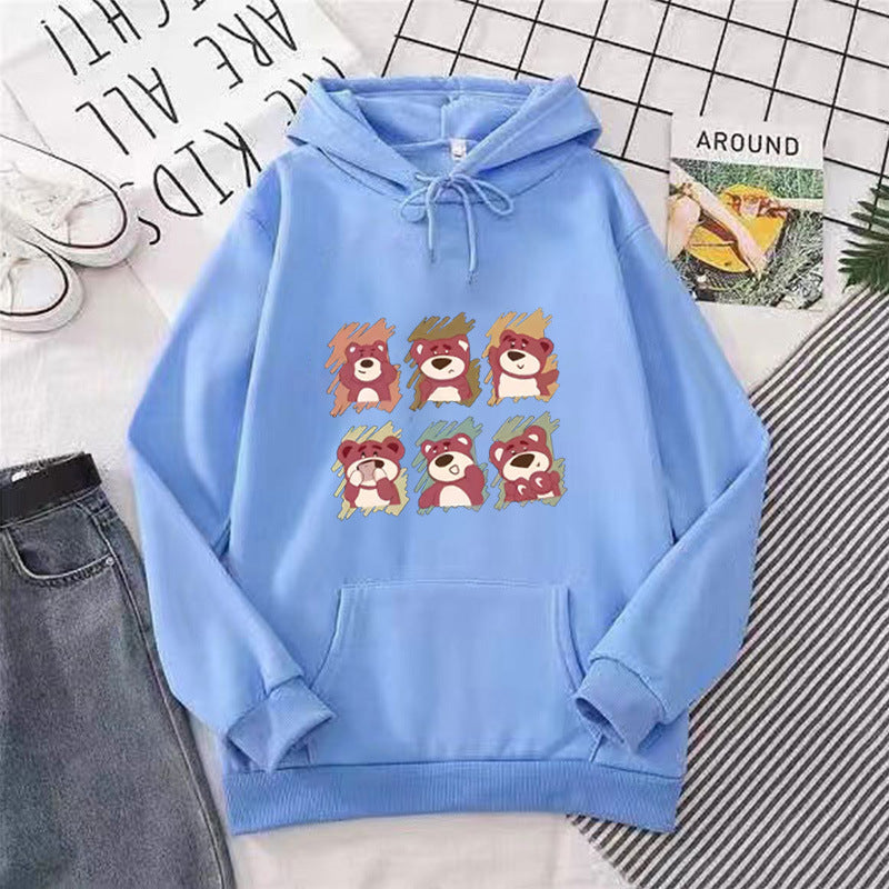 Women's Hooded Sweatshirt with Animal Cartoon Design Chic & Stil