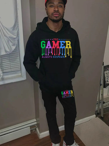 Men's hoodie and jogger set with a colorful gamer design Lune London