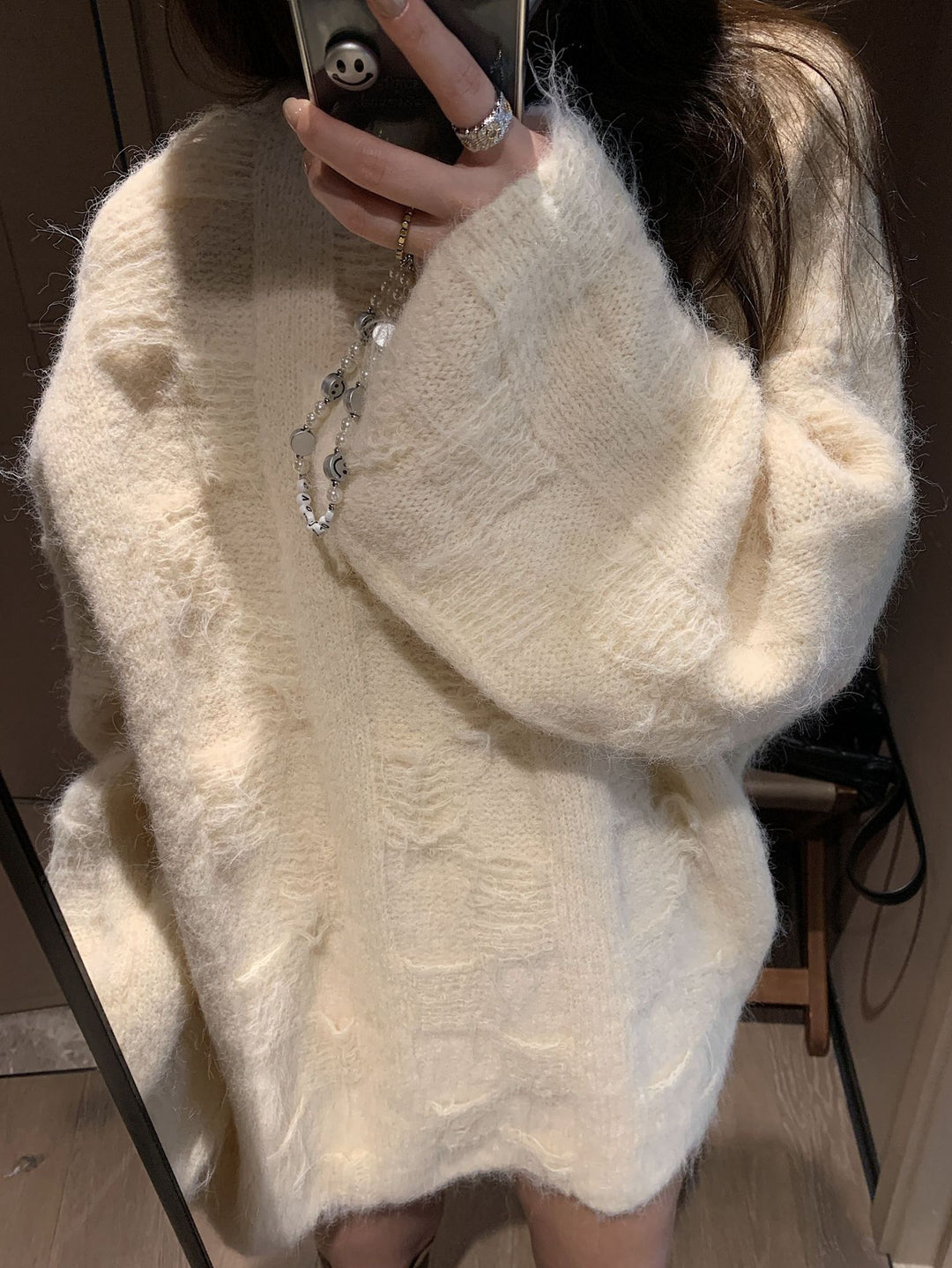 Oversized knit sweater for women in a casual style