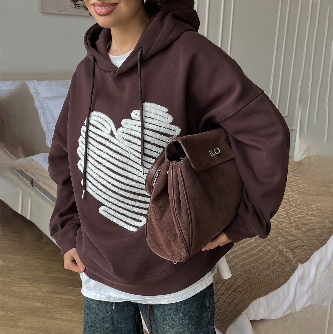 Women's hoodie with a creative heart design and a casual fit Lune London