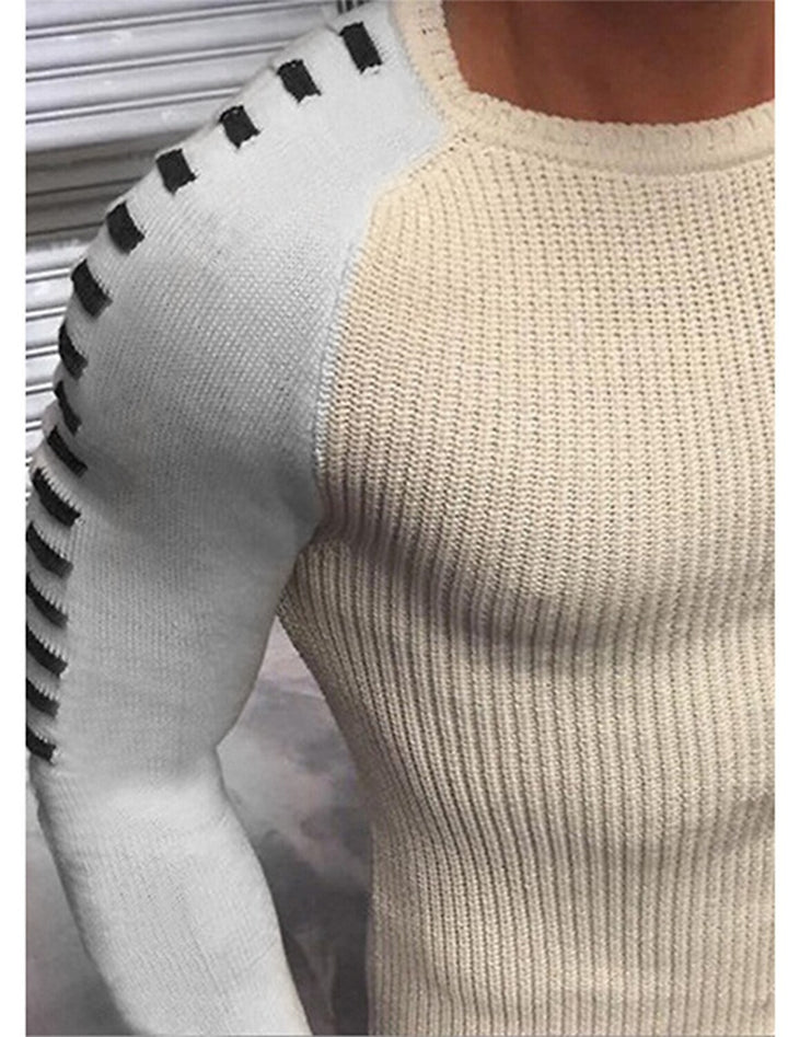 Stylish fine knit pullover for men with trendy contrasting stripes Lune London