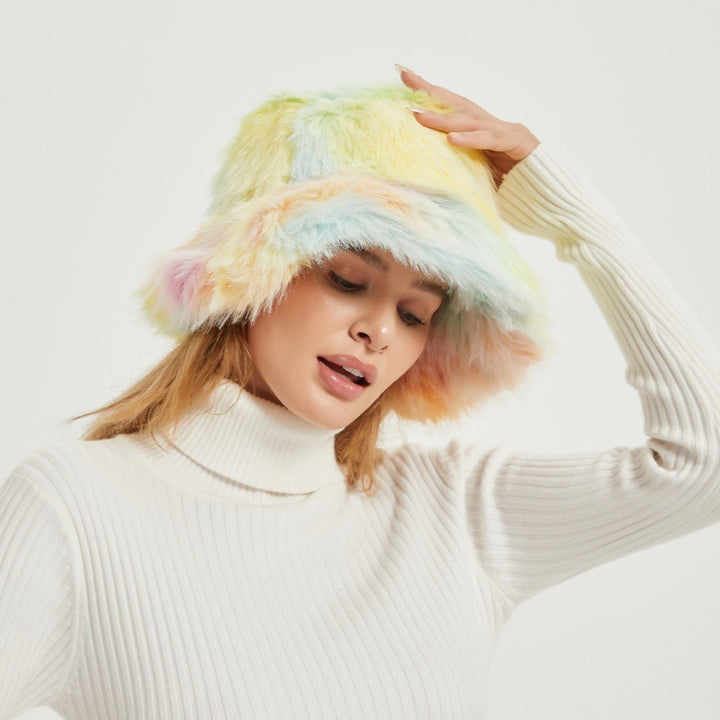 Trendy Faux Fur Hat for Women with Gradient Colors Lune London