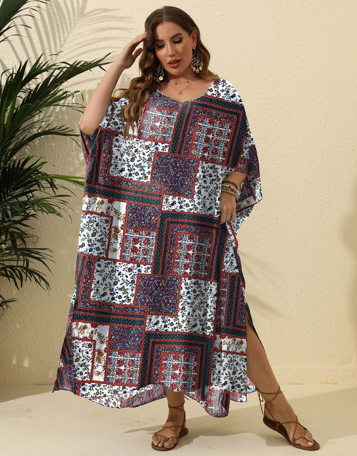 Women Bohemian Chic Printed Maxi Kaftan