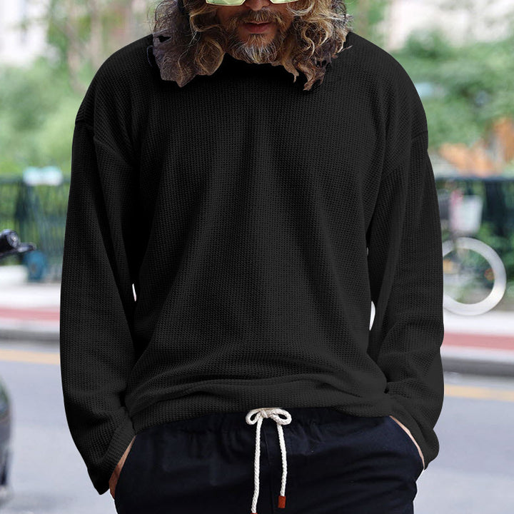 Casual long sleeve structured t-shirt for men with side slits Lune London