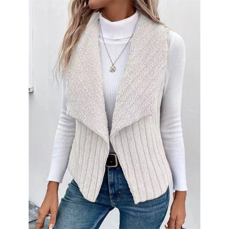 Women cozy cardigan with asymmetric cut and high collar Lune London