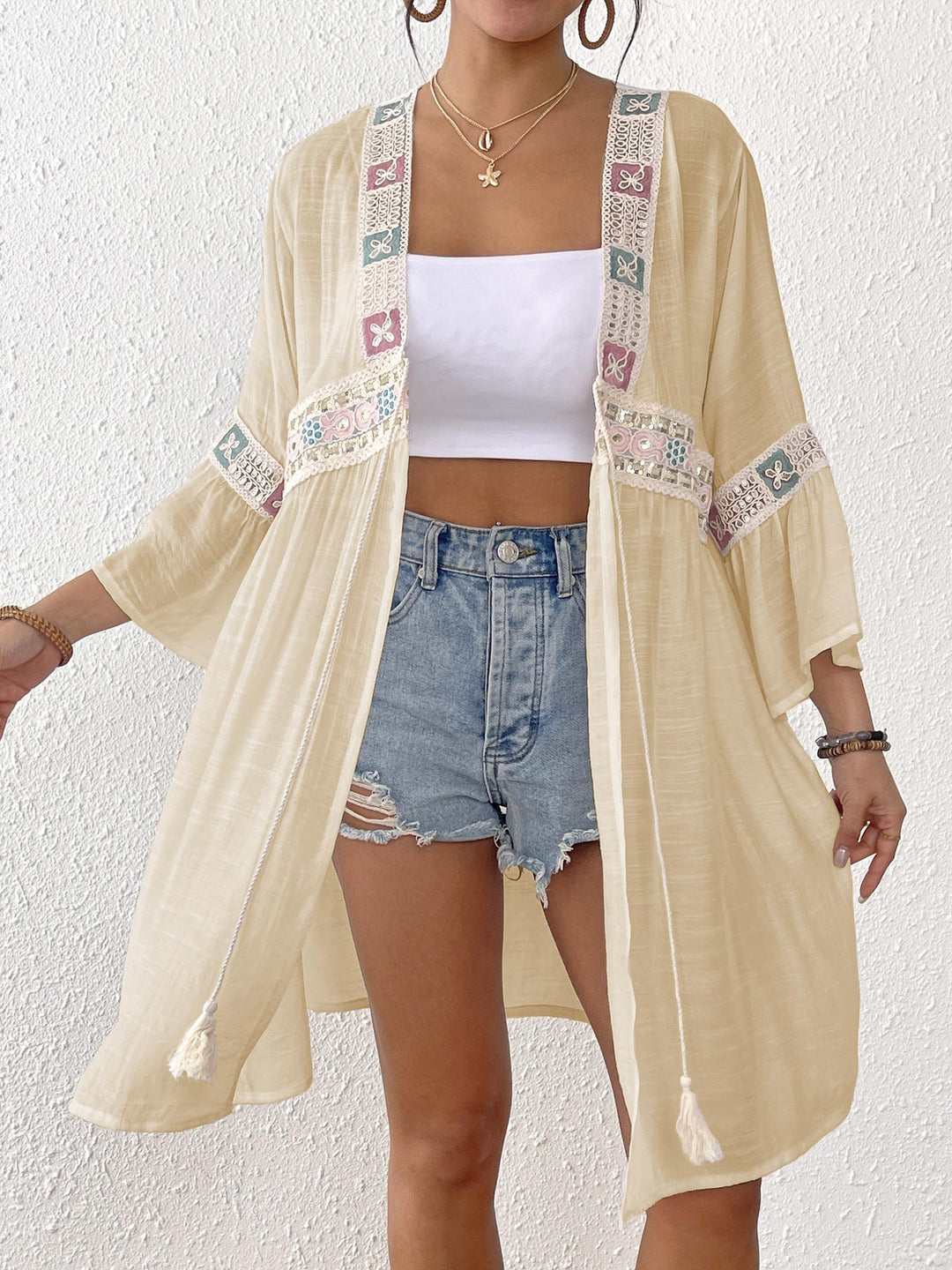 Women Bohemian decorative beach cover-up Lune London