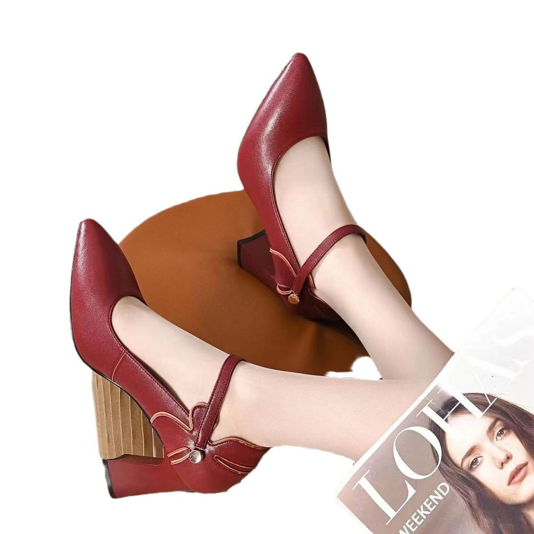 Elegant women ballerinas with heels and straps Lune London