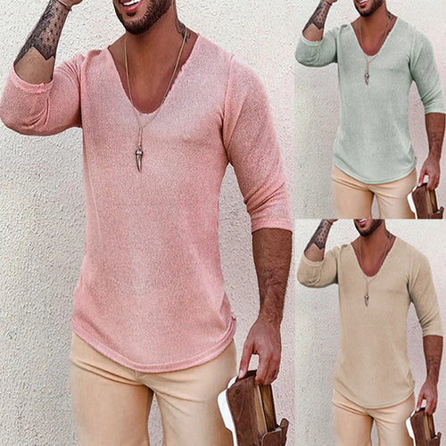 V-neck shirt for men with innovative structure design Lune London