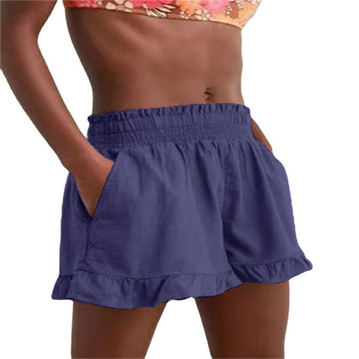 Women's leisure pants with ruffles and elastic waist Lune London
