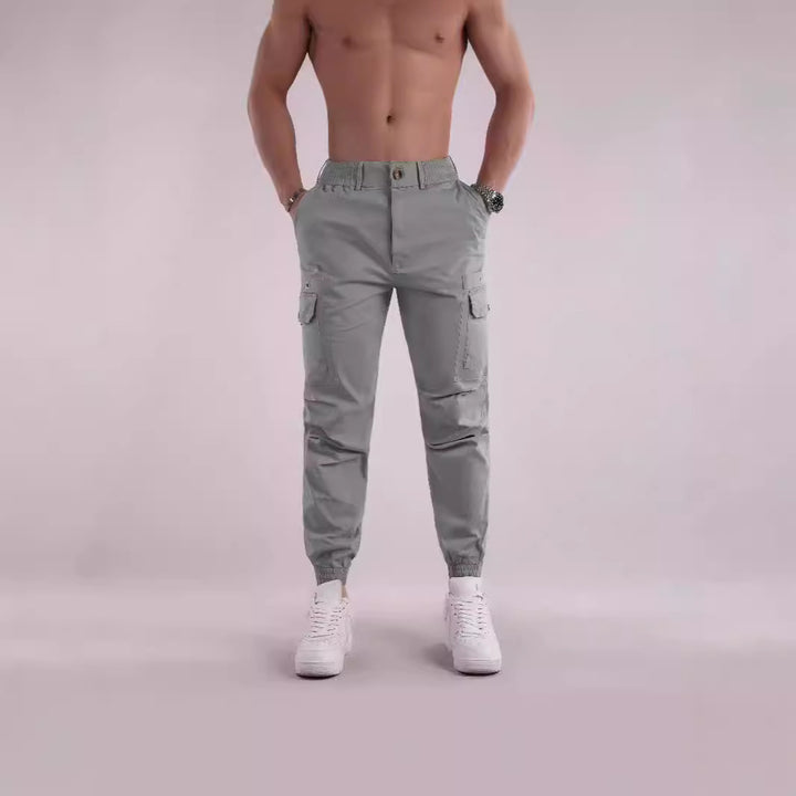Men's cargo pants with functional pockets and elastic waist Lune London