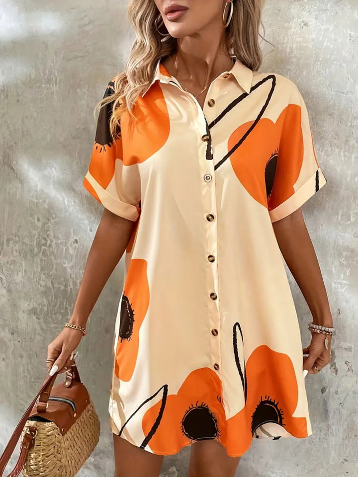 Shirt dress for women with floral accents and an elegant cut Lune London