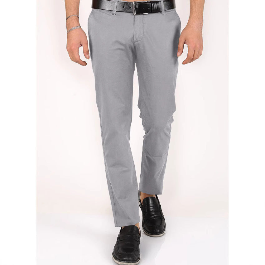 Classic chino pants for men with a slim fit and elastic waist Lune London