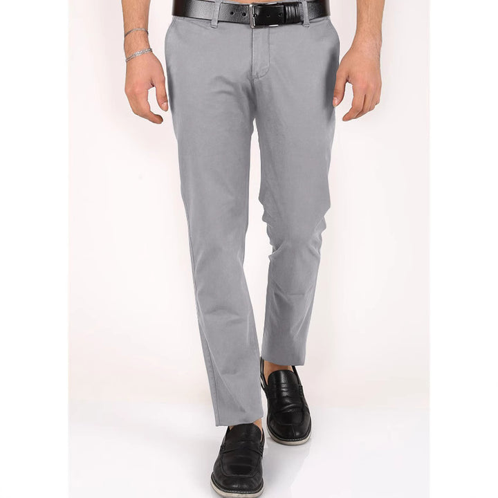 Classic chino pants for men with a slim fit and elastic waist Lune London