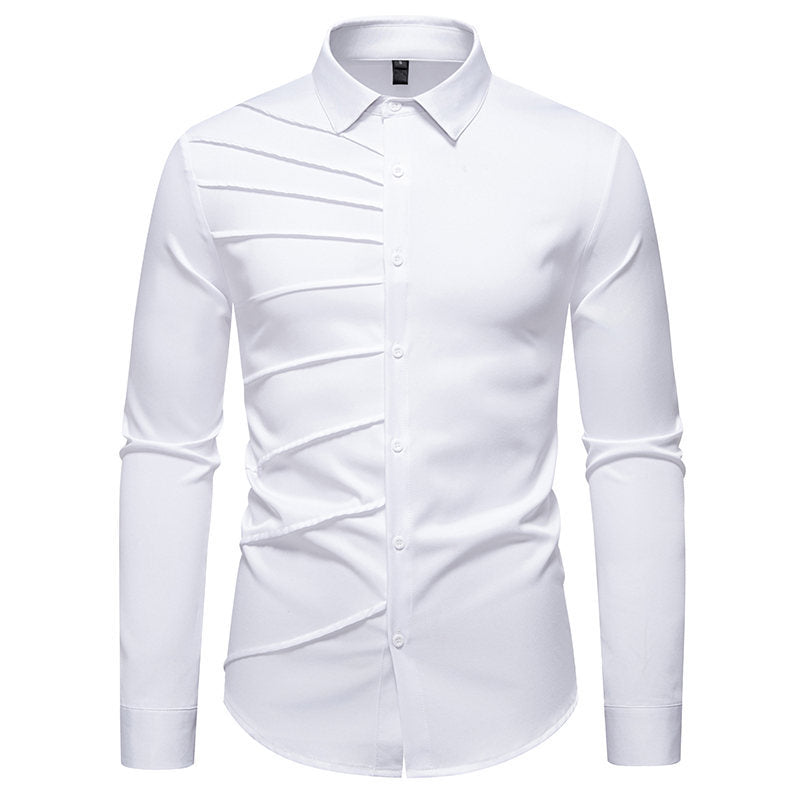 Men's Long Sleeve Shirt with Trendy Ribbed Design Lune London