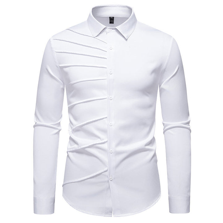 Men's Long Sleeve Shirt with Trendy Ribbed Design Lune London