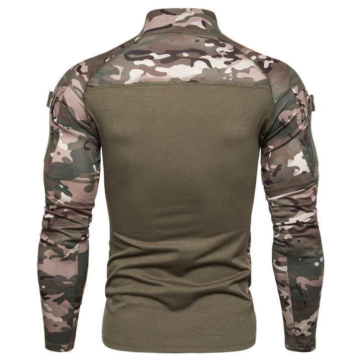 Functional T-shirt for men with high collar and innovative camouflage design Lune London