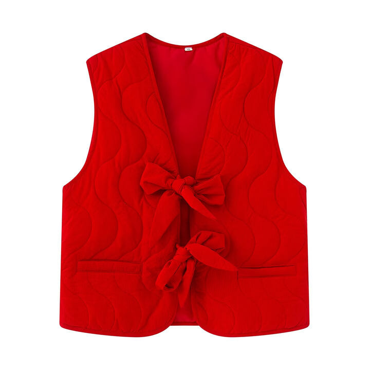 Women's quilted gilet with practical tie belt Lune London