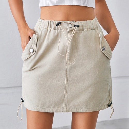 Utility skirt for women with adjustable waist and handy side pockets Lune London