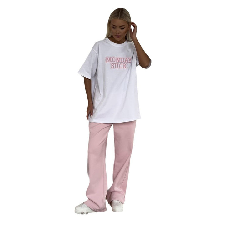 Oversized t-shirt for women with striking inscription Lune London 1757993620