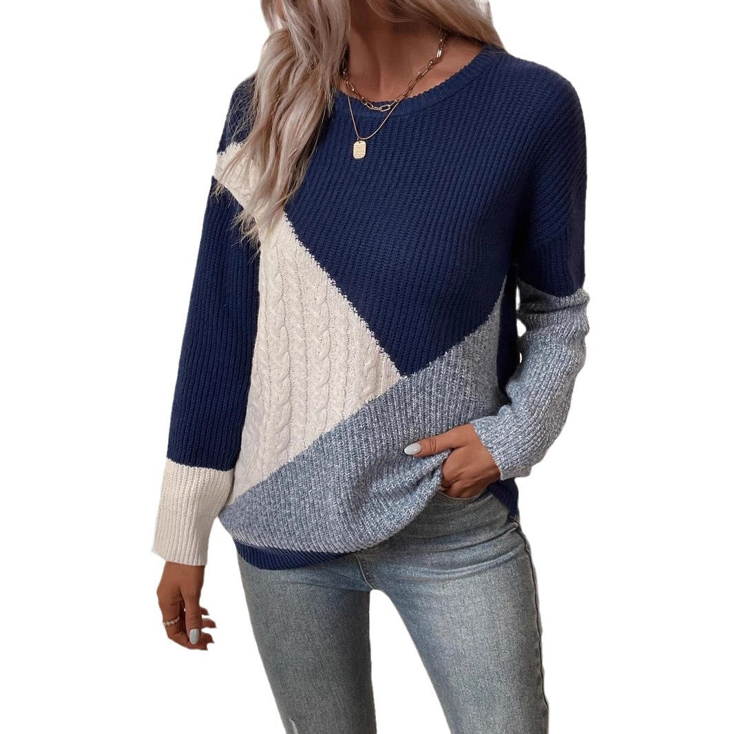 Ladies trendy knitted sweater with chic twisted design