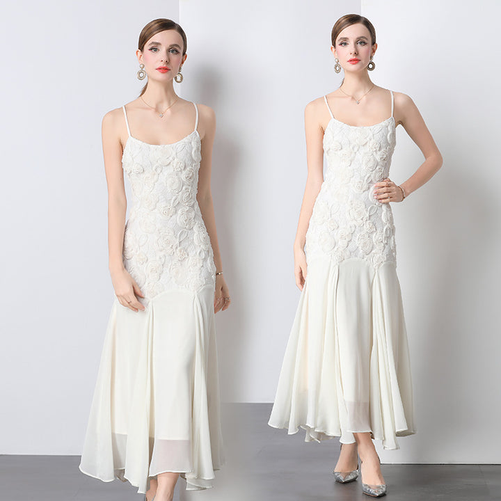 Ladies Elegant Evening Dress Floral Embellished Lune London