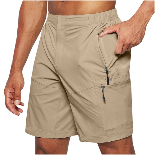 Functional leisure shorts for men with multiple zippered pockets and an elastic waistband Lune London