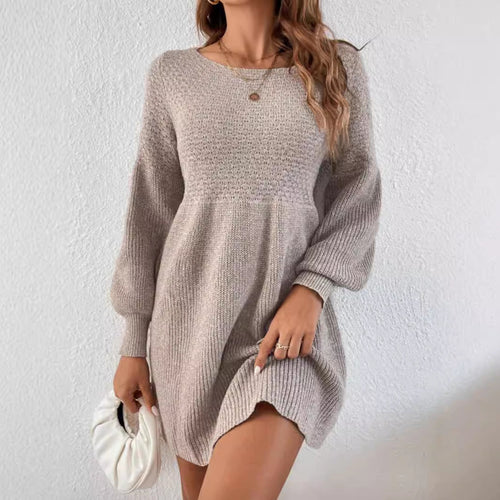 Women's Knitted Mini Dress with Balloon Sleeves Lune London