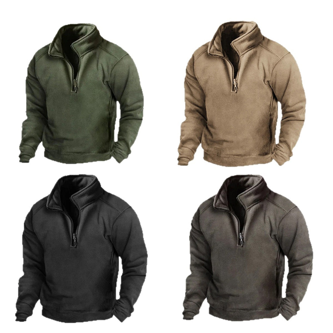 Men's Fleece Sweater with Stand-up Collar Lune London