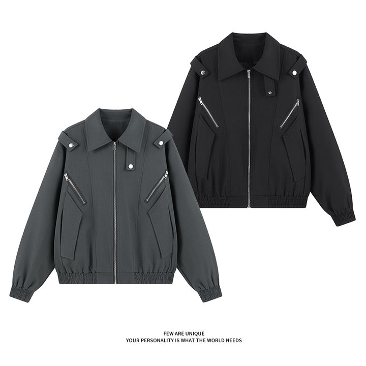 Ladies stylish windbreaker jacket with functional zip pockets and elastic cuffs Lune London
