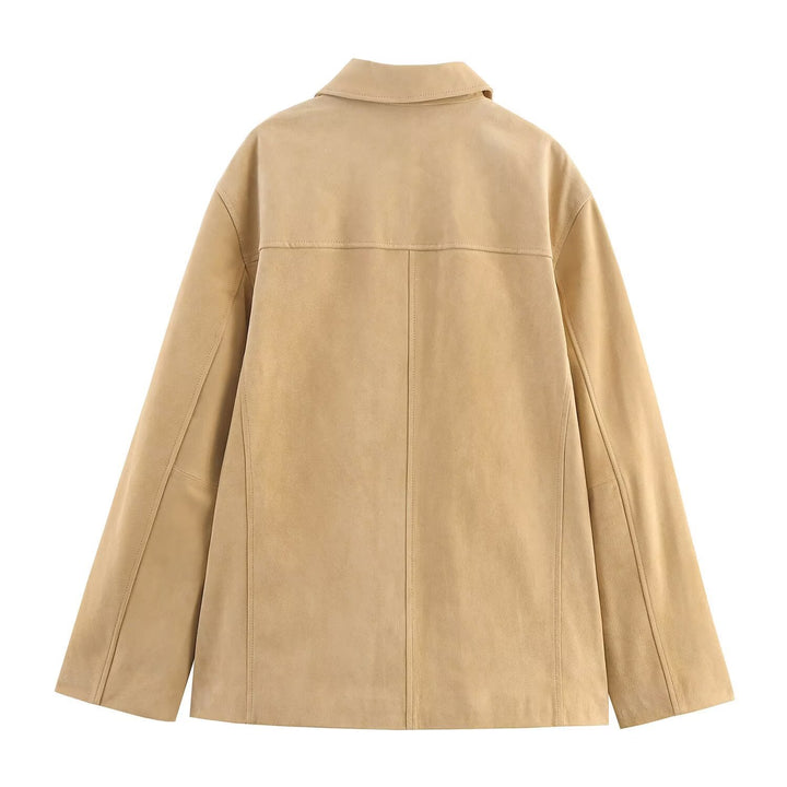 Casual suede jacket for women with practical pockets and trendy cut Lune London