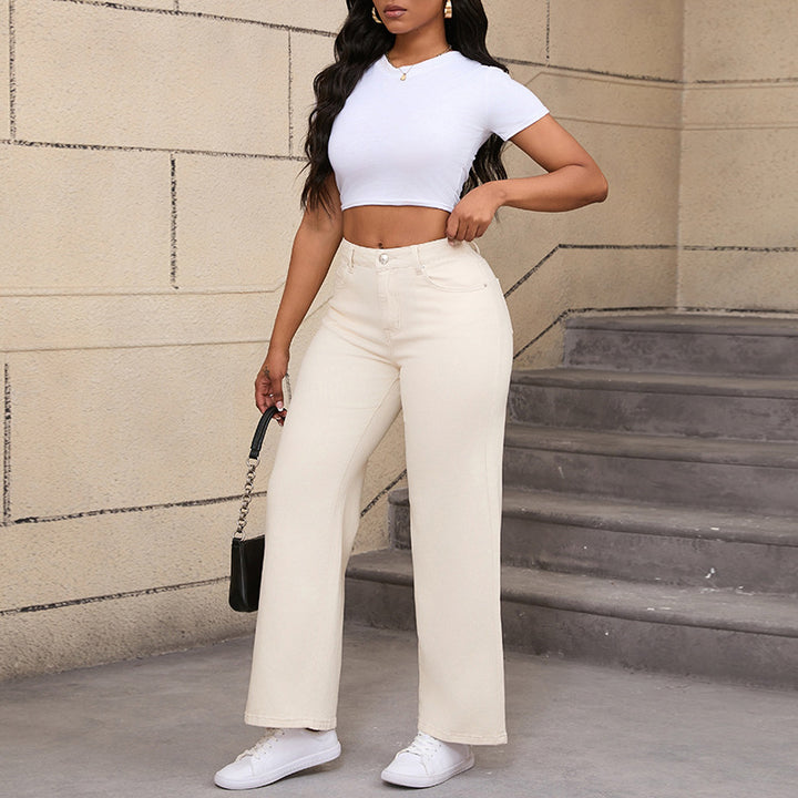Wide leg high waist jeans for women Lune London