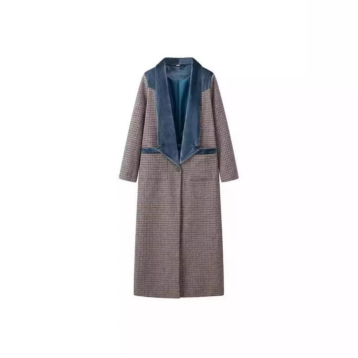Ladies long trendy blazer with velvet lapels Lune London
