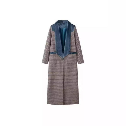 Ladies long trendy blazer with velvet lapels Lune London