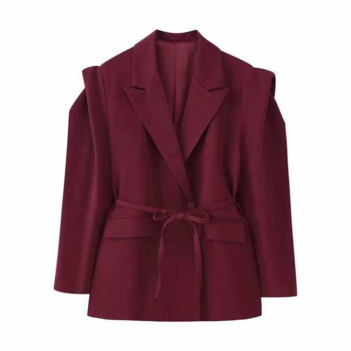 Casual blazer for women with a fitted cut and tie belt Lune London
