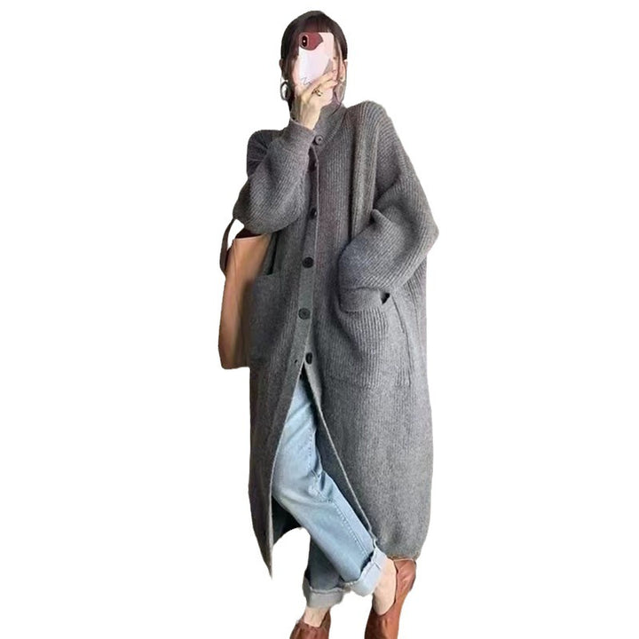 Cardigan en tricot épais pour femmes avec fermeture à boutons et poches profondes Chic & Stil