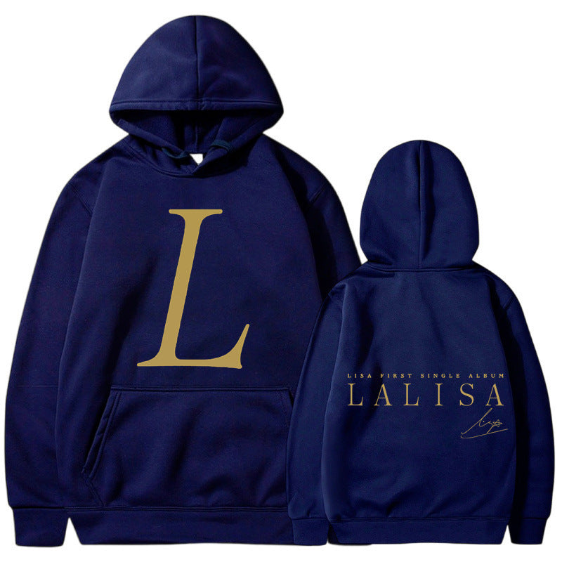 Women's hoodie with stylish initials print and generous kangaroo pocket Lune London