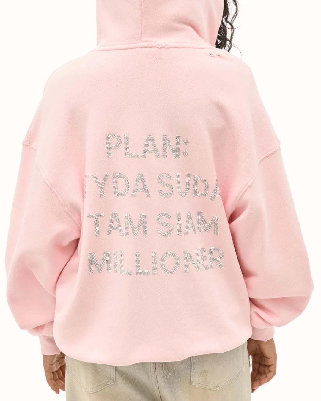 Oversized hoodie for women with sparkling inscription Lune London