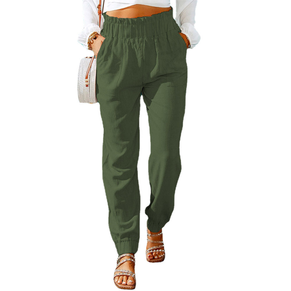 Comfortable and stylish summer pants for women with elastic waist and convenient pockets Lune London