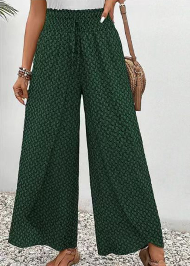 Pantalons larges taille haute pour femmes avec ceinture élastique et motif graphique Chic & Stil
