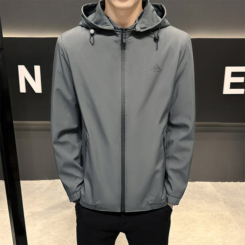 Lightweight functional jacket for men with adjustable hood Lune London