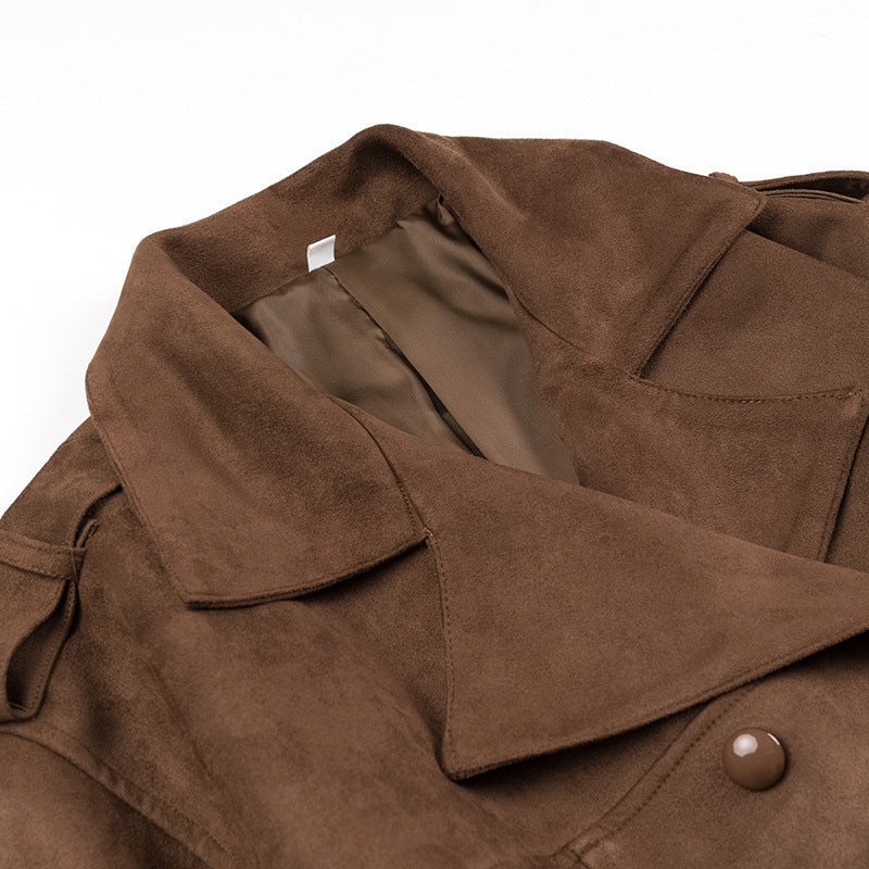 Elegant women's transitional jacket with reversible belt and tailored waist Lune London